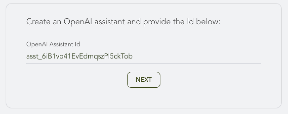 Input Assistant Id