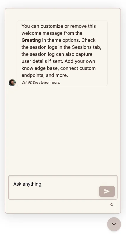 Open the embedded bubble widget