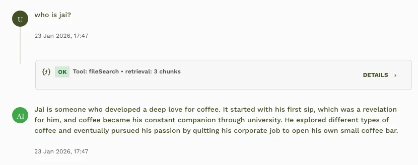 Session dashboard view