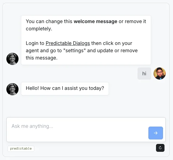 Modern Corporate Theme - Professional chatbot with blue accents and clean lines
