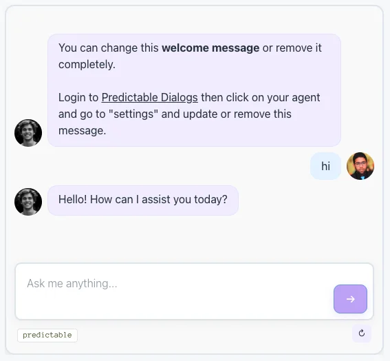 Educational Platform Theme - Friendly purple and blue chatbot for learning sites