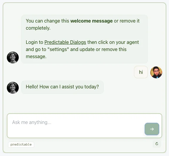 Nature Forest Theme - Green-toned chatbot with organic shapes